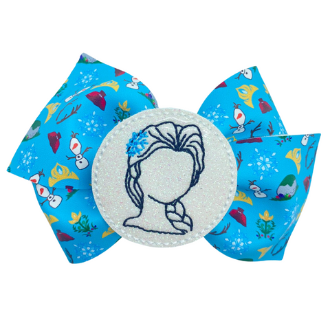 Blue Princess Winter Vegan Leather Bow