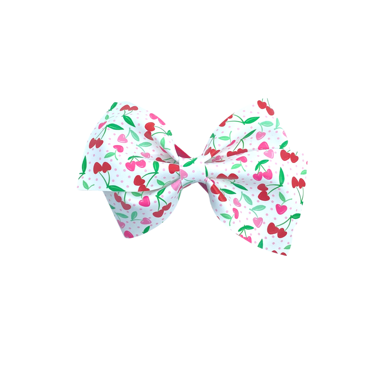 Cherries Vegan Leather Bow