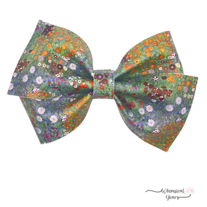 Wild Flowers Vegan Leather Bow