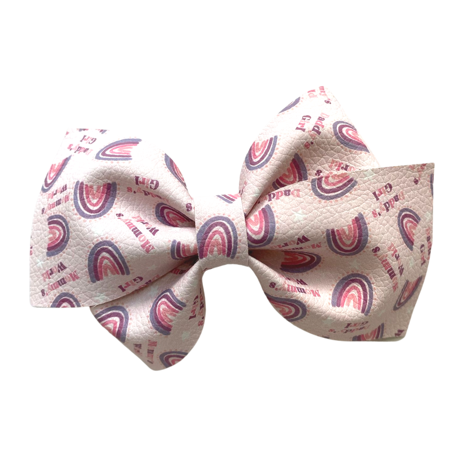 Daddy's Girl Rainbow Vegan Leather Bow