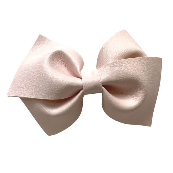 Soft Cream Vegan Leather Bow