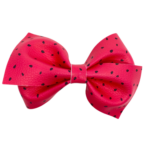 Watermelon Vegan Leather Bow