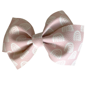 Soft Rainbows Vegan Leather Bow