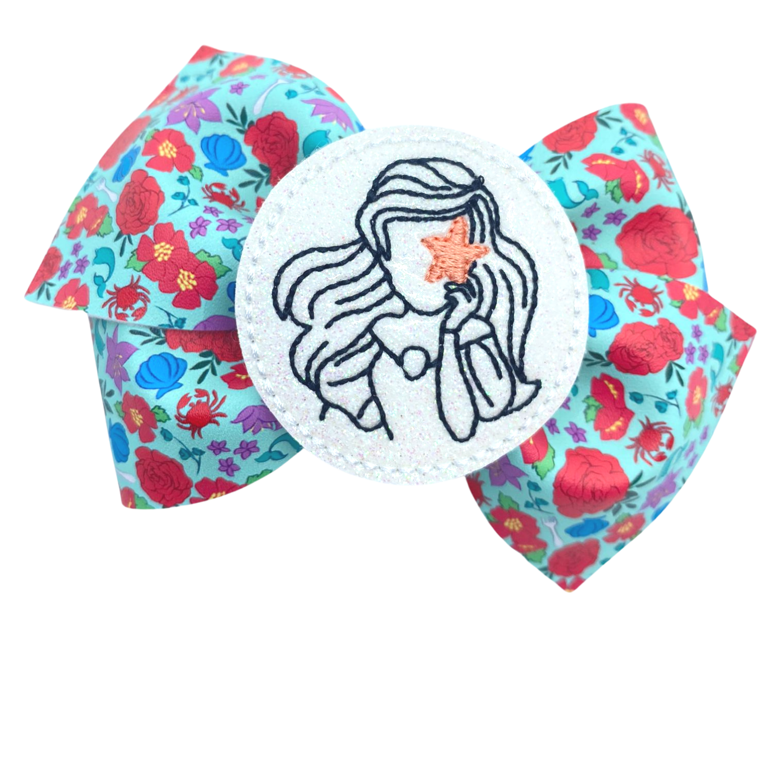 SeaShell Vegan Leather Bow