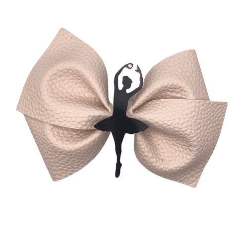 Textured Cream Vegan Leather Bow