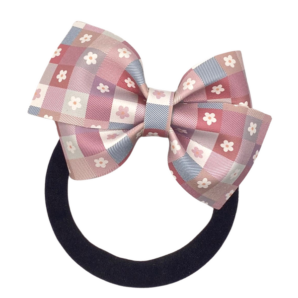 Soft Flowers Vegan Leather Bow