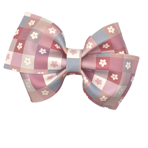 Soft Flowers Vegan Leather Bow