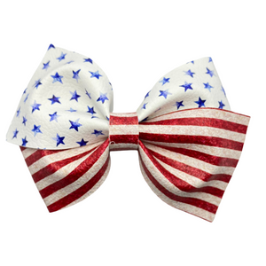 USA Stars Vegan Leather Bow