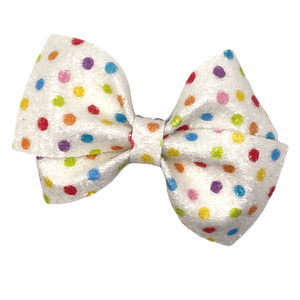 Color Dots Vegan Leather Bow