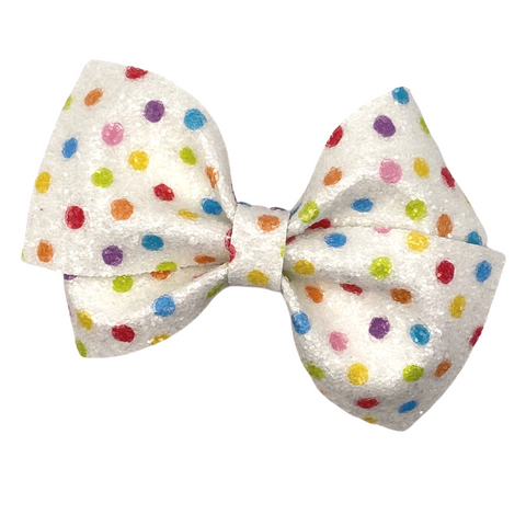 Color Dots Vegan Leather Bow