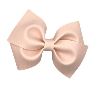 Soft Cream Vegan Leather Bow