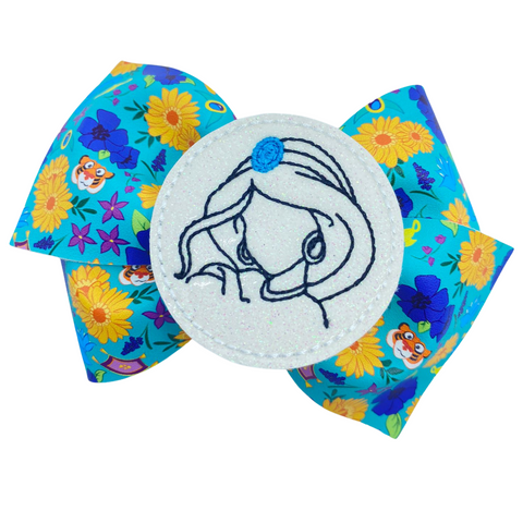 Tiger Flower Princess Vegan Leather Bow