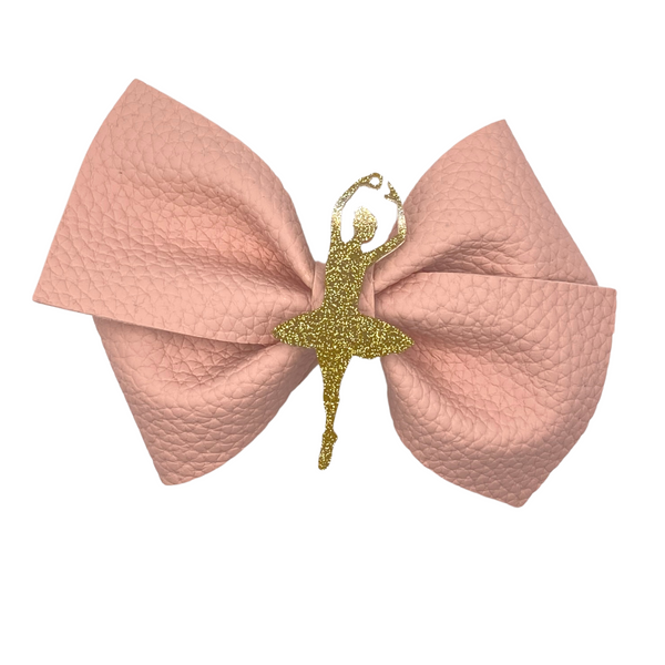 Textured Mauve Vegan Leather Bow