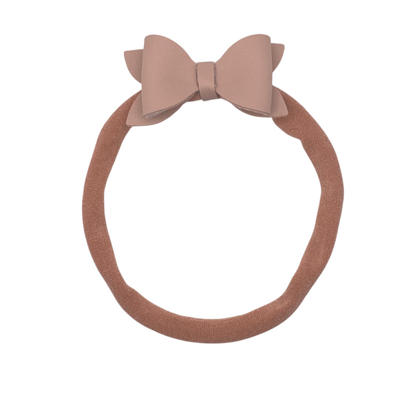 Mini Mauve Vegan Leather Bow