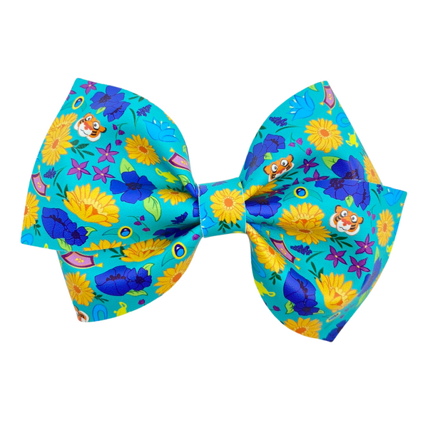 Tiger Flower Princess Vegan Leather Bow