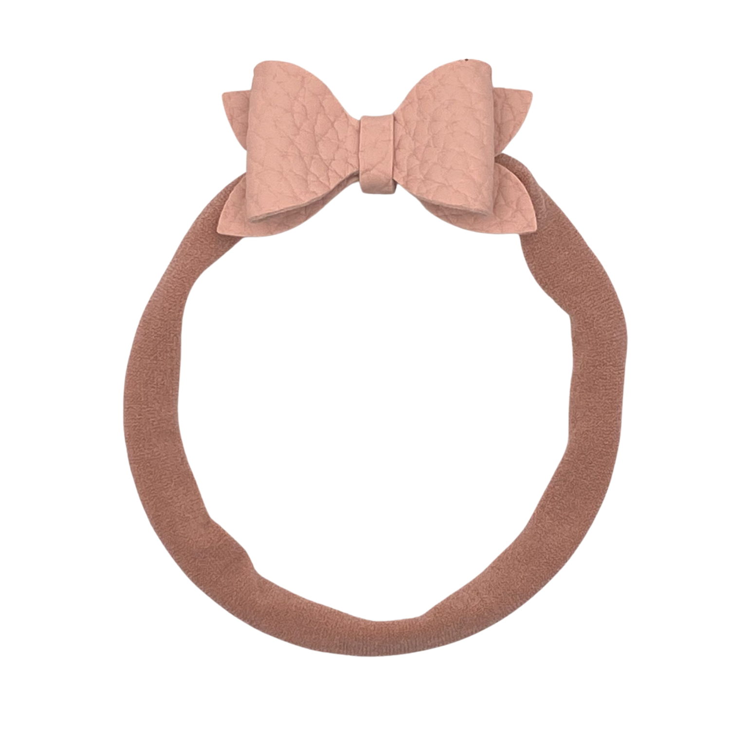 Mini Texture Pink Vegan Leather Bow