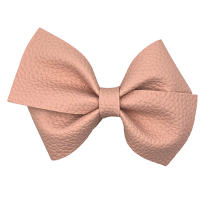 Textured Mauve Vegan Leather Bow