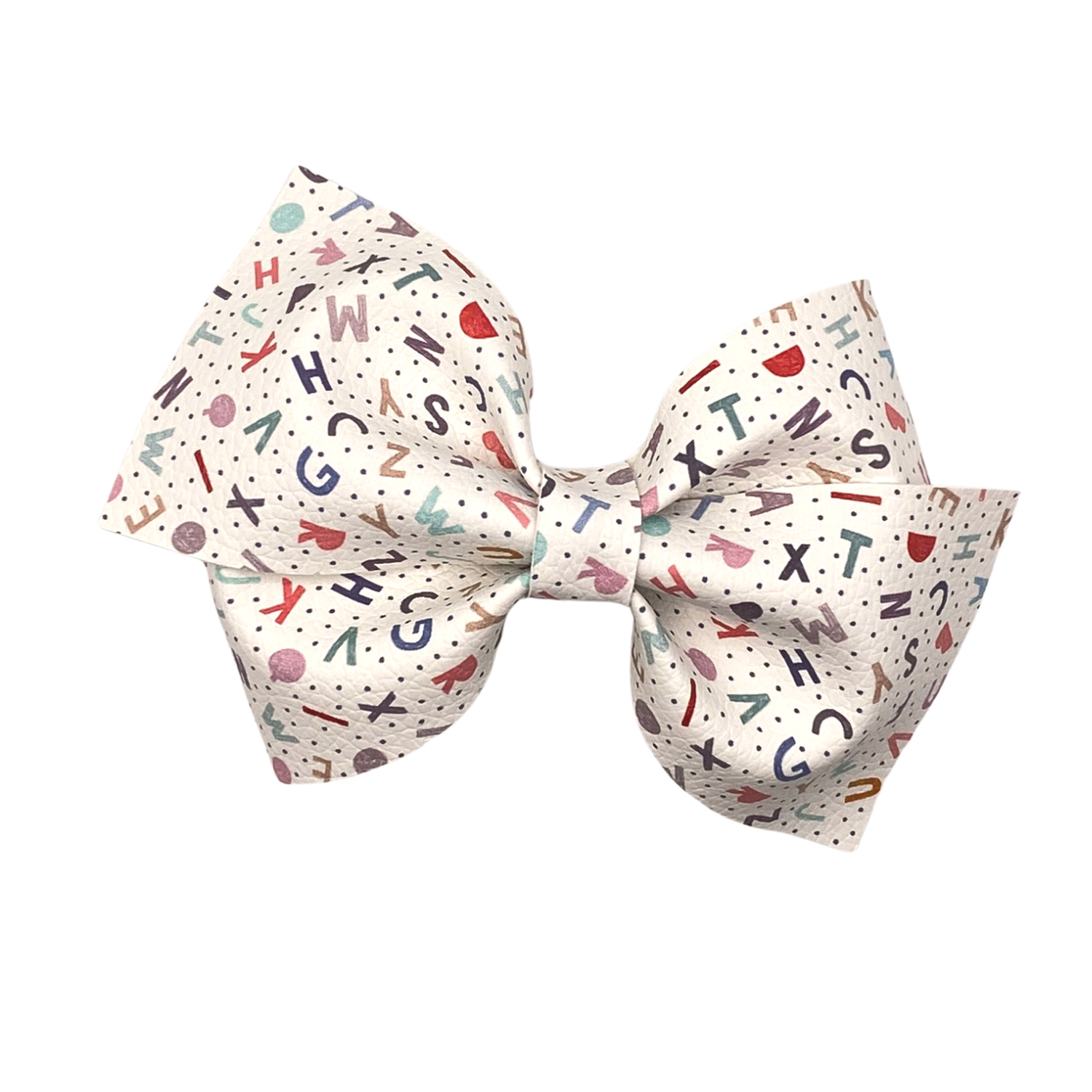 Letters Vegan Leather Bow