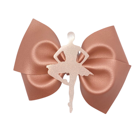 Shiny Rose Gold Vegan Leather Bow