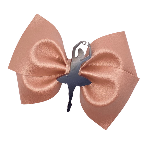 Shiny Rose Gold Vegan Leather Bow