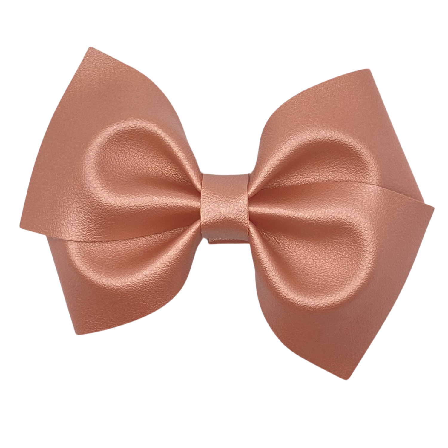 Shiny Rose Gold Vegan Leather Bow