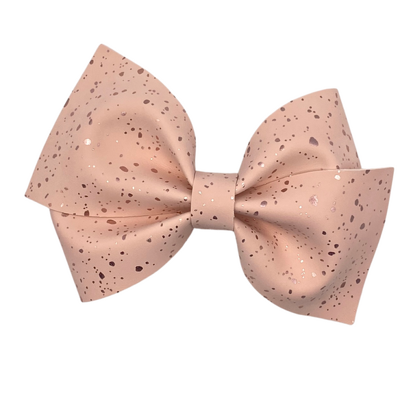 Sparkly Rose Vegan Leather Bow