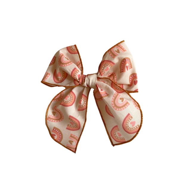 Hearts Rainbow Sailor Bow