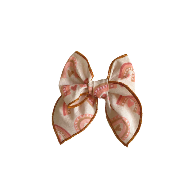 Hearts Rainbow Sailor Bow