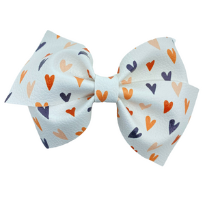 Neutral Hearts Vegan Leather Bow