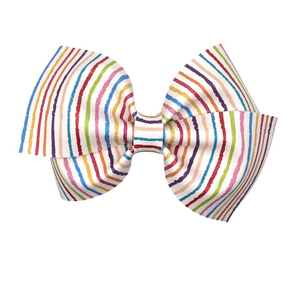 Crayon Lines Vegan Leather Bow