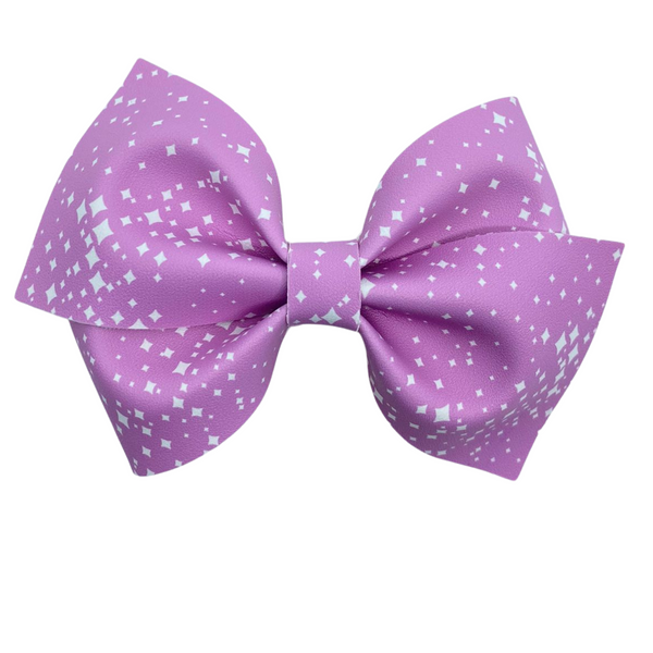 Sparkly Purple Vegan Leather Bow