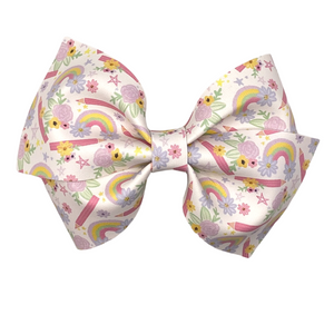 Flower Colors Vegan Leather Bow