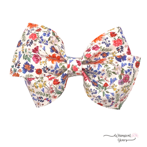 Fall Flowers Vegan Leather Bow