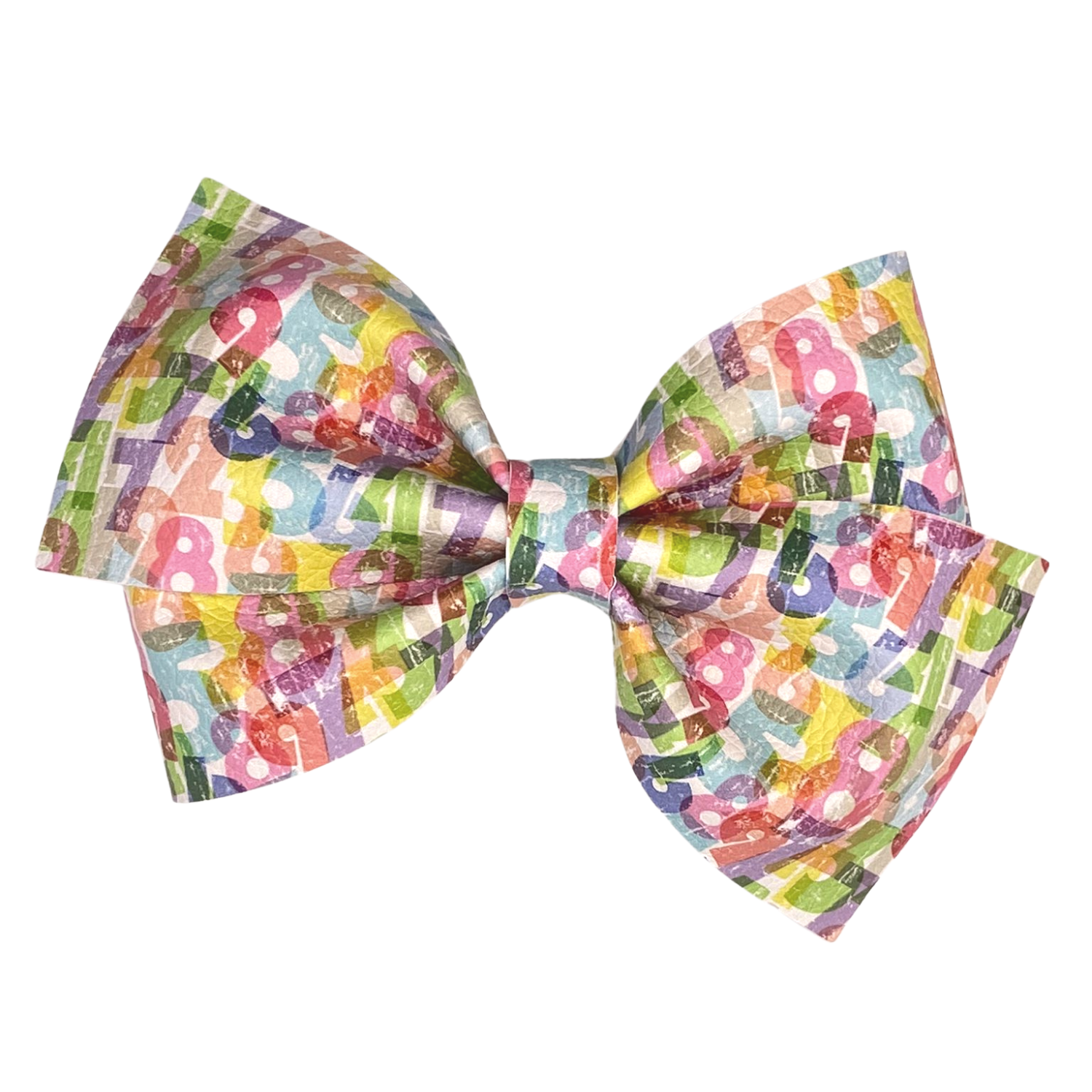 All about Numbers Vegan Leather Bow