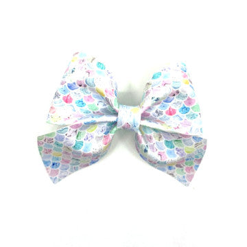 Light Mermaid Vegan Leather Bow