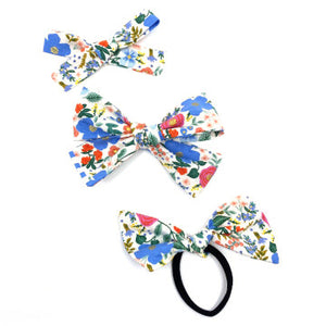 Colorful Flower Fabric Bow