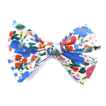 Colorful Flower Fabric Bow