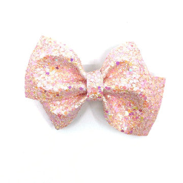 Iridescent Pink Glitter Bow