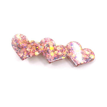 Hearts Glitter Clip