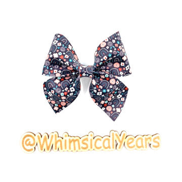 Jungle Flowers Vegan Leather Bow