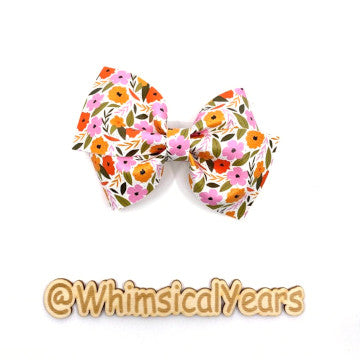 Wild Flowers Vegan Leather Bow