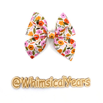 Wild Flowers Vegan Leather Bow