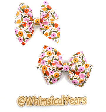 Wild Flowers Vegan Leather Bow