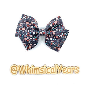 Jungle Flowers Vegan Leather Bow