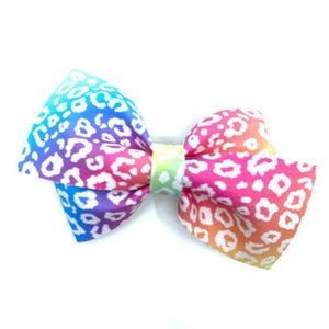 Multicolor Leopard Vegan Leather Bow