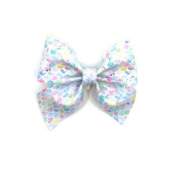 Light Mermaid Vegan Leather Bow