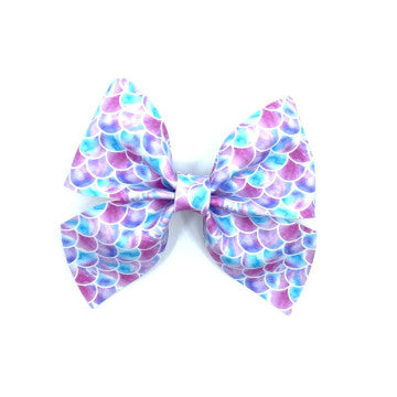 Purple Mermaid Vegan Leather Bow