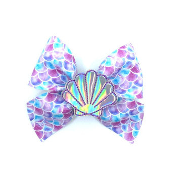 Purple Mermaid Vegan Leather Bow