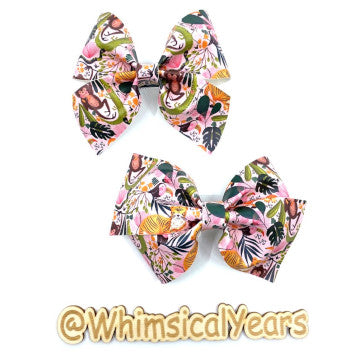 Monkey Jungle Vegan Leather Bow