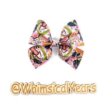 Monkey Jungle Vegan Leather Bow